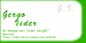 gergo vider business card